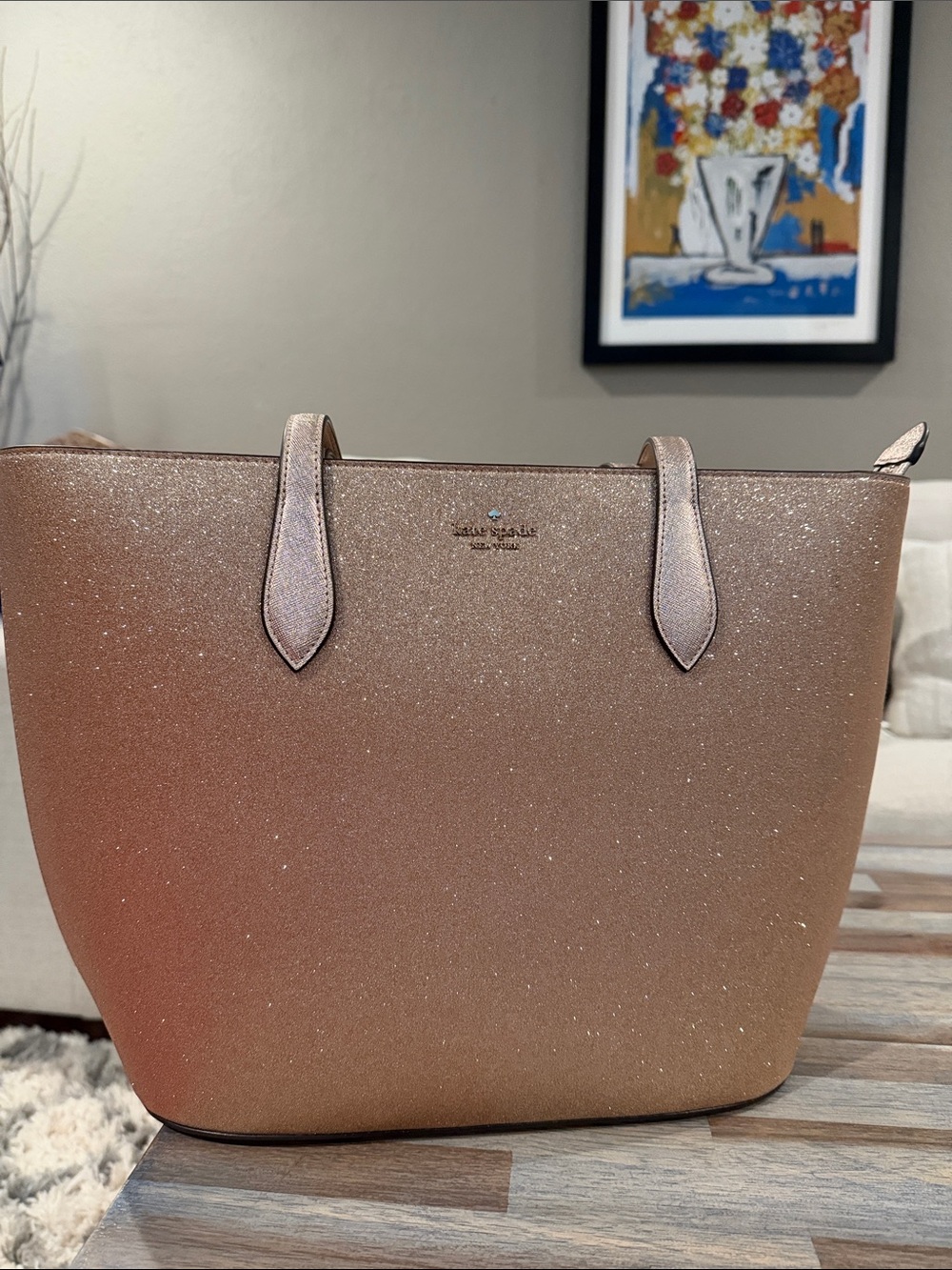 kate spade Rose Gold Glitter Tote